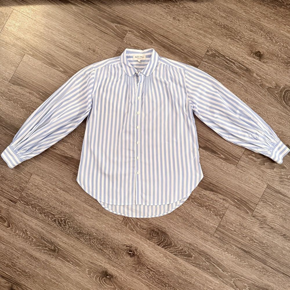 Alex Mill Blue White Stripe Button Up Shirt